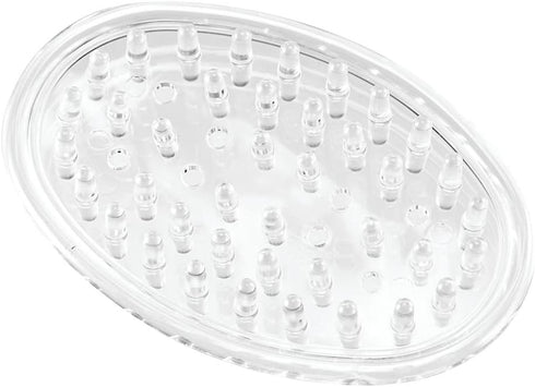 iDesign Plastic Soap Dish, Kitchen Sponge Holder, and Soap Saver - Set of 3, Clear, 0.75” x 3.25” x 4.75”