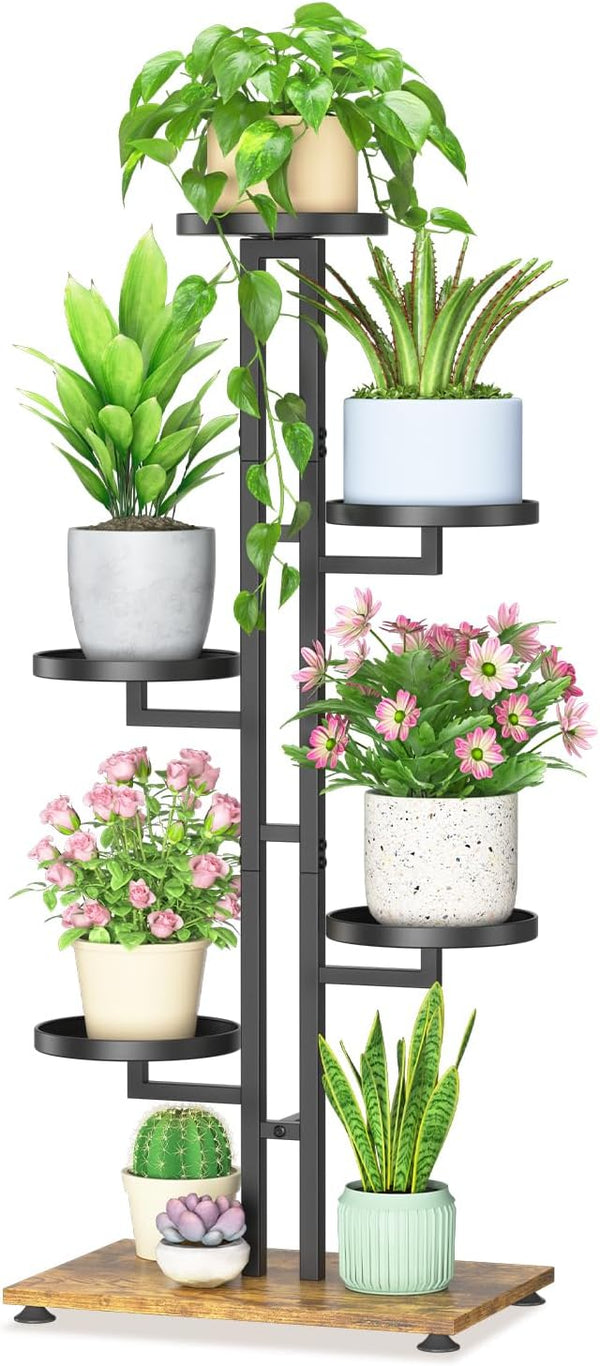 LASZOLA Black 5 Tiered Plant Stand Indoors Heavy Duty Metal Rack, Sturdy