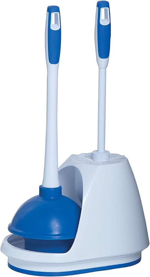 Mr. Clean Toilet Plunger and Bowl Brush Combo with Caddy, 3-Piece Heavy-Duty