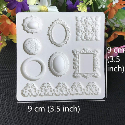 2PCS Silicone Fondant Cake Decorating Mold for Chocolate, Baking, Sugar Craft, Soap, Cupcake - Bee Crown Key Mirror