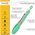 Small Tongs with Silicone Tips, 7-Inch Serving Tongs, Set of 3 (Pink Mint Yellow)