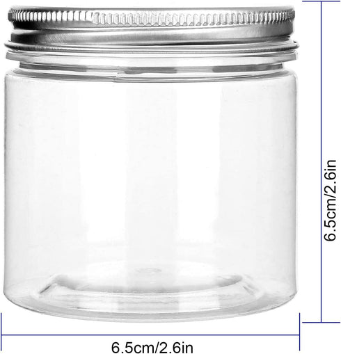 24Pack 6 oz Empty Plastic Jars with Lids - Clear, Wide Mouth, Airtight Gift & Food Jars for Travel, Home, Kitchen