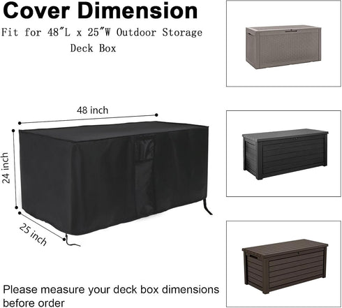 48 25 24 Inch Patio Deck Box Cover,Outdoor Storage Deck Box, Waterproof Outdoor Storage Box Cover Furniture Covers - x