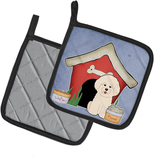 Caroline's Treasures BB2829PTHD Bichon Frise Pair of Pot Holders, Kitchen Heat Resistant, 7 1/2 x 7 1/2