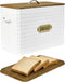 EMAX HOME Extra Large Space Saving Farmhouse Bread Box With Wood Lid