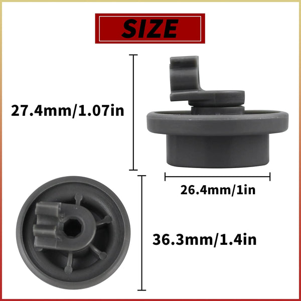 8 Pcs 4581DD3003B Dishwasher Lower Rack Wheels, Bottom Dishrack Roller Assembly Replacement part Compatible with LG Dishwasher Wheels Replaces 4581DD9002B 1372292 AP4437752 EA3523051 AH3523051