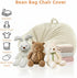 Stuffed Animal Storage Bean Bag Chair Cover (No Filler), Large Toy Storage Organizer & Comfy Kids Sofa Chair