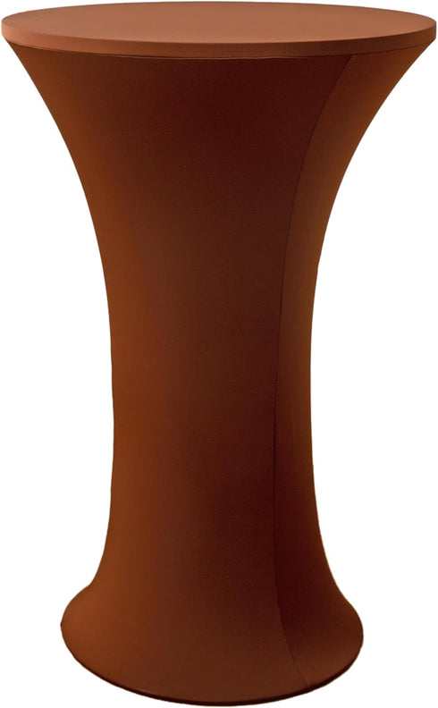 Viiamacki 24x43 Inch Round Spandex Cocktail Tablecloth, Coffee Elastic Fitted Highboy Bar Table