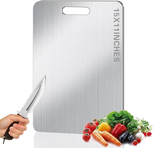 Titanium Cutting Board for Kitchen, Stainless Non Stick Chopping Board, Upgrade Double