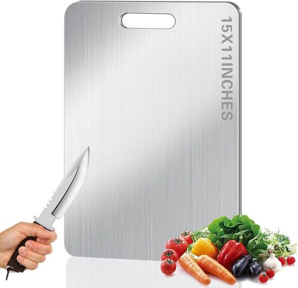 Titanium Cutting Board for Kitchen, Stainless Non Stick Chopping Board, Upgrade Double