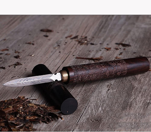 haowei Stainless Steel Puerh Tea Knife Needle, Wooden Handle Ice Pick Tool for Breaking Tea Cake
