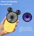 Cute Personal Mini Fan, USB Rechargeable Handheld Fan with LED Light, 3 Speed Adjustable for Travel