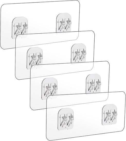 cobee 8 Pcs Shower Caddy Adhesive Replacement, Shower Adhesive Hooks Wall Hooks, Transparent