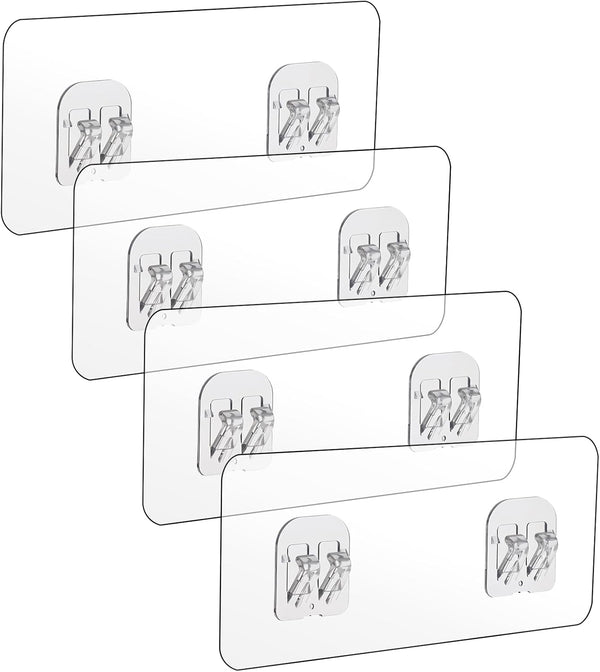 cobee 8 Pcs Shower Caddy Adhesive Replacement, Shower Adhesive Hooks Wall Hooks, Transparent