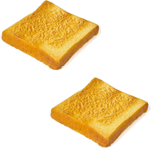 2PCS 4.33 Inches Artificial Simulation Bread Fake Toast Slice Lifelike Toast Faux