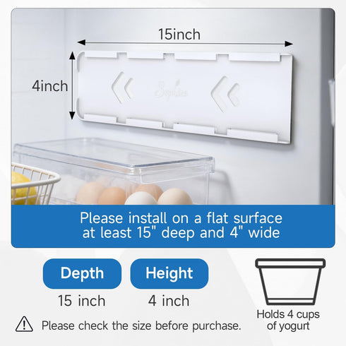 4 3.75 Inch (White,2 Pack) Sophico Yogurt Organizer for Fridge, Capacity Yogurt Sliders for Refrigerator, Yogurt Holder