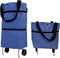 Vikooyes Collapsible Shopping Grocery Bag with Wheels Rolling Tote Bag with Wheels Large