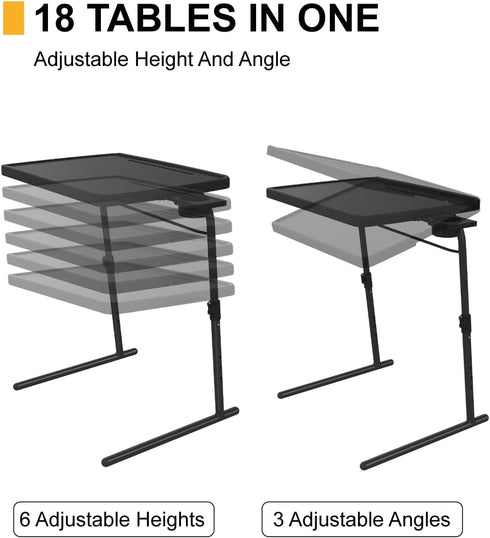 22 16.9 inch 6 3 Max Adjustable TV Tray Table with Cup Holder - x TV Dinner Tray on Bed & Sofa, Large Size Comfortable