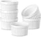 MALACASA Ramekins, 4 oz Oven Safe Porcelain Creme Brulee Cups, Set of 6 White Baking Bowls