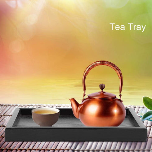 Solid Wood Serving Tray Rectangle Shape for Tea, Coffee, Drinks, Snacks, Meals, Breakfast, Dining Tableware (8.66 x