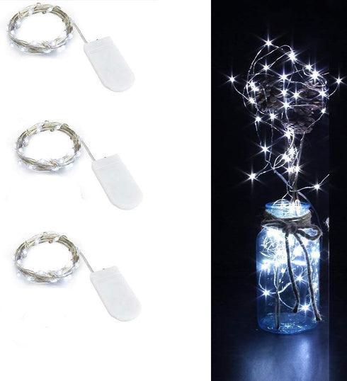 HDSHIMAO 3 Pack Fairy Lights Battery Operated 6.6ft 20 LED Mini String Lights