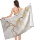 Swimming 31.5 51.2 Inch DADABULIU Bath Towel Marble Gray Gold White Beach Towels Soft Absorbent Washcloths Quick Dry