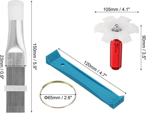 PATIKIL Air Conditioner Fin Comb, Stainless Steel Condenser Fin Straightener & FCR6 Fin Comb & AC Coil Cleaner Tool for AC Unit Radiator Refrigerator by PATIKIL