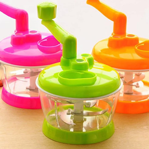 Multi-Functional Manual Food Processor - Hand Crank Rotary Dicer for Easy Cleaning - Mincer Mixer for Onion, Garlic, &