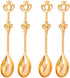 ABOOFAN 8PCS Stainless Steel Golden Coffee Cake Spoons, Small Teaspoon for Ice-Cream, Soup