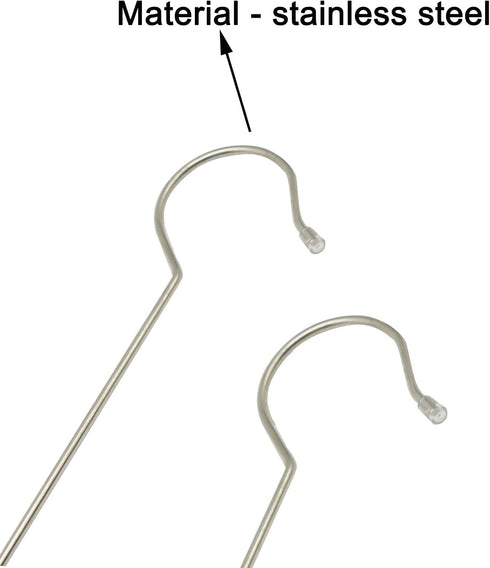 Maydahui 5 PCS Extra Long 16 inch S Shaped Hooks, Stainless Steel Large Size Silver Hanger