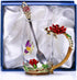 Kaiyuan Dynasty Tea Cup Set - 12oz Glass Coffee Mugs with Enamel Rose Flower Butterfly and Spoon for Birthday Wedding