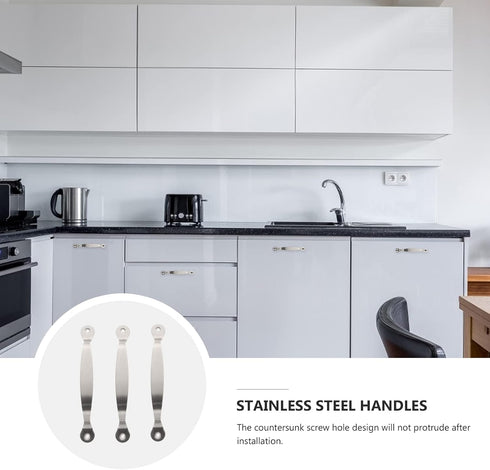 Cutting Board Handles Cabinet Pulls: 3pcs Stainless Steel Drawer Handles for Kitchen Butcher Board, Side Pulls