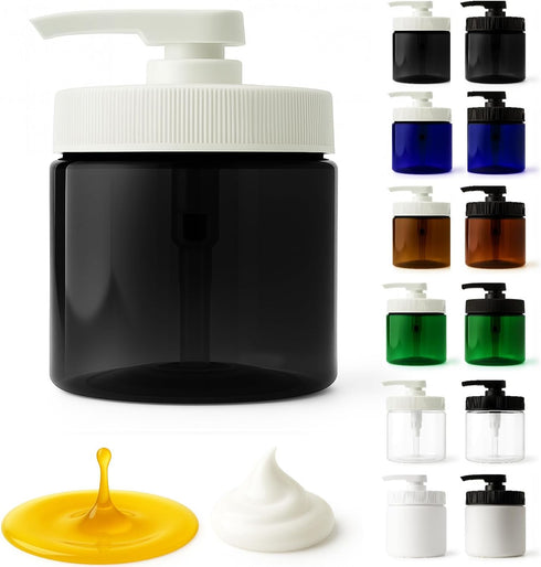 Royal Massage 16oz Refillable Pump Jar with Locking Dip Tube Dispenser BPA-Free
