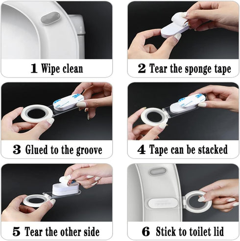 Toilet Lid Lifter, Toilet Seat Handle Avoid Touching Toilet Cover, 2 PCS White