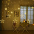 Twinkle Star 12 Stars LED Curtain String Lights - 138 Warm White, 8 Flashing Modes for Christmas, Wedding, Party