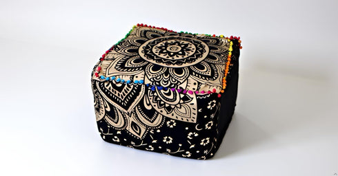 CRAFT KALA Mandala Meditation Floor Pillows Cover Square Pillow Seating Hippie Decorative