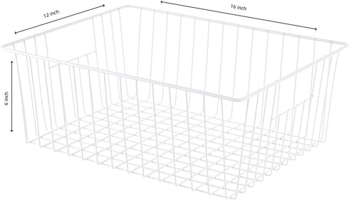 Freezer Organizer Bins - Upright Baskets for 16, 17, 21 cu.ft Standup Freezer, Wire Storage Baskets with Handles, 4Pcs,