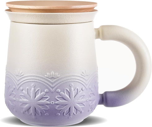 ZENS Tea Mug with Infuser and Lid for Loose Leaf Tea Steeper,