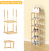 6-Tier Closet Bamboo Shoe Rack - Vertical Shoe Rack for Small Spaces, Tall Narrow Shoe Rack Organizer for Entryway
