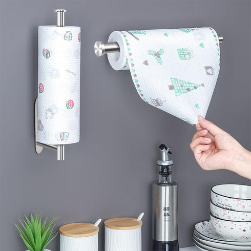 MGahyi Paper Towel Holder Wall Mount, 13.2 inch Stainless Steel Paper Towel Roll Rack (Silver, 2*Rectangle)