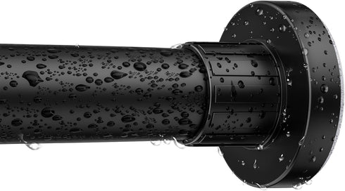 Ausemku Shower Curtain Rod 32 to 50 Inch, 1 Inch Diameter Non-Slip Spring Tension Rod, No Drilling Stainless Steel