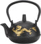 Japanese Tetsubin Cast Iron Tea Kettle - Stovetop Teapot with Gold Dragon Pattern, 0.3L