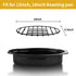 Black Roasting Rack with Integrated Feet, Enamel Finished, Nonstick, Fits 13 Inch Oval Roasting Pan, Dishwasher Safe