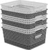 Idomy 6-Pack Plastic Storage Bins, Rectangle