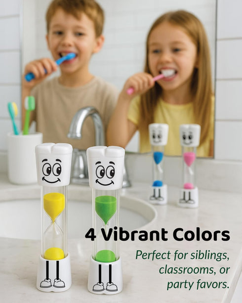 2 Toothbrush Timer for Kids - Minute Sand Timer for Brushing Teeth - Tooth Brush Time Sand Clock - Two Minute Hour