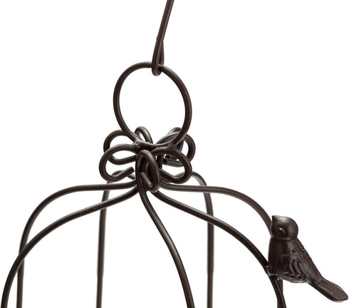 TJ Global Iron Birdcage Hanging Planter, Metal Wire Flower Pot Basket Wrought Iron Plant Stands for Plants, Flowers
