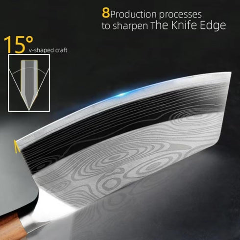 MUDHEN Cleaver Knife-Vegetable Cleaver 7" Kitchen Knife-Chinese Chef's Knives-Cleavers-Cleaver Kitchen Knife- Meat Cleaver Superior Class Stainless for Kitchen with gift box(German Steel Kitc by Andame