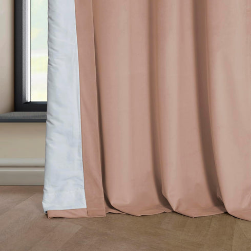HPD Half Price Drapes Heritage Plush Velvet Curtains, 108 Inches Long Room Darkening, 50W x 108L, Peach Blossom