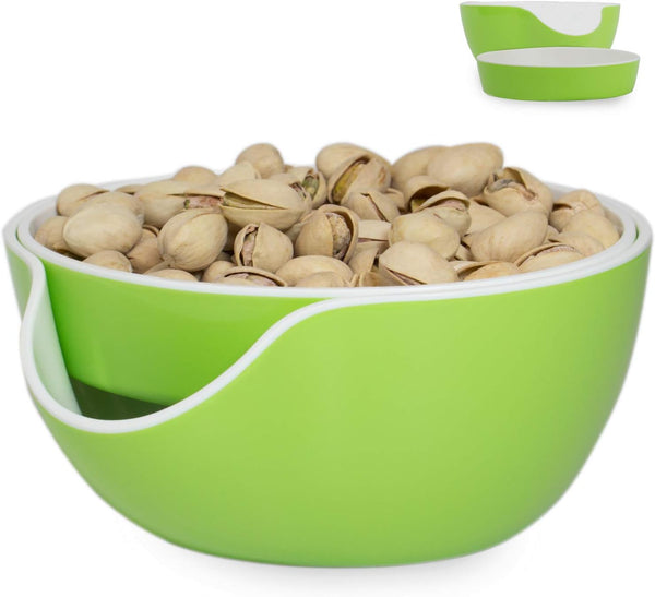 Stargoods Pistachio Bowl, Snack Serving Dish, Double Peanut Bowl with Nut Seeds