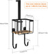 Wall Mount/Over The Door Ironing Board Holder, Large Storage Basket, Black, Laundry Room Iron and Board Storage